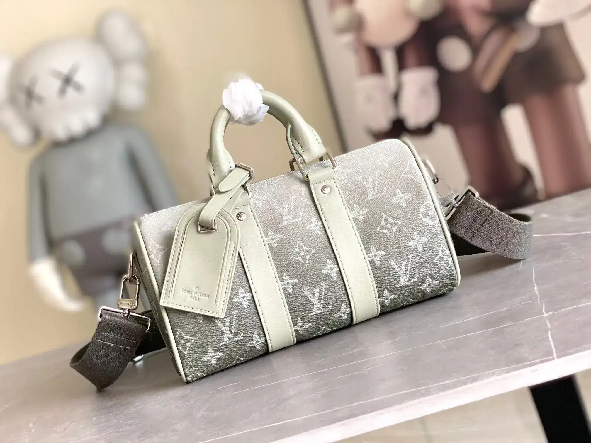 Louis Vuitton Keepall Green Canvas and Leather Tote Bag product photo from LabelPicks
