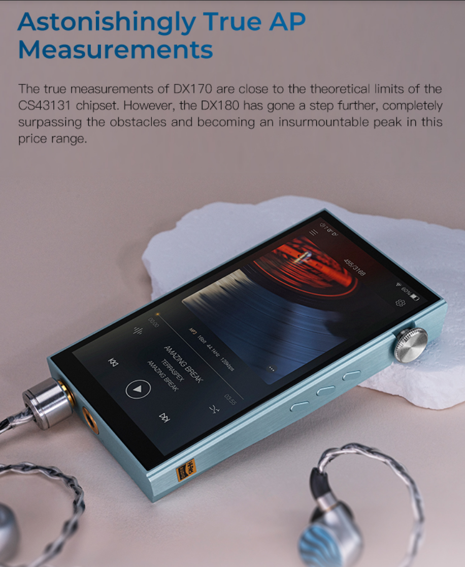 iBasso DX180 DAC Music Player ECS43131x4 Digital Audio Player High fidelity New - GreshamTech