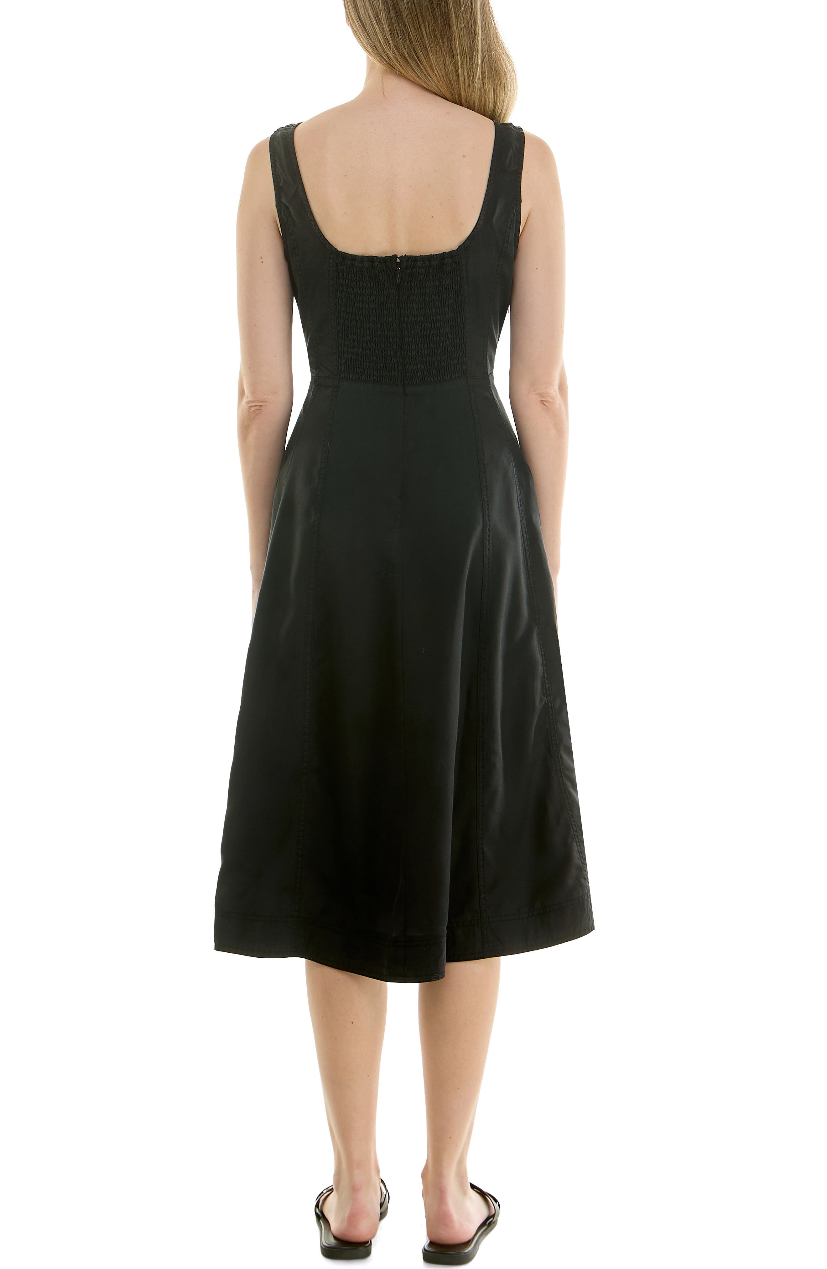 Nicole Miller Twill Fit & Flare Tank Dress