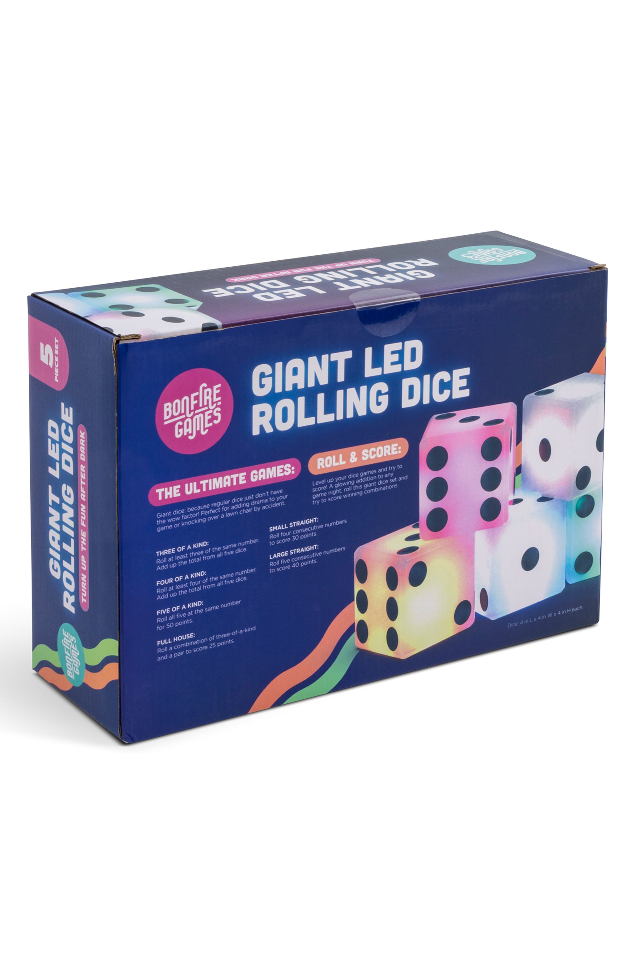 Core Home 5-Piece Giant LED Rolling Dice Set
