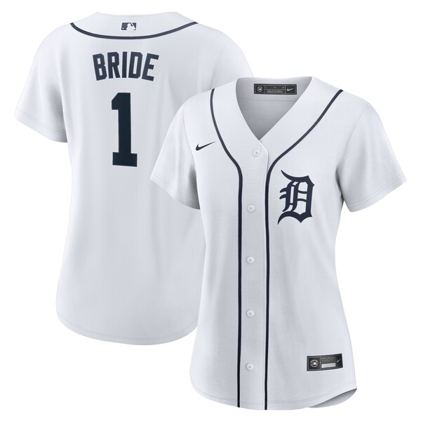 Detroit Tigers Nike Women's #1 Bride Home Replica Jersey - White
