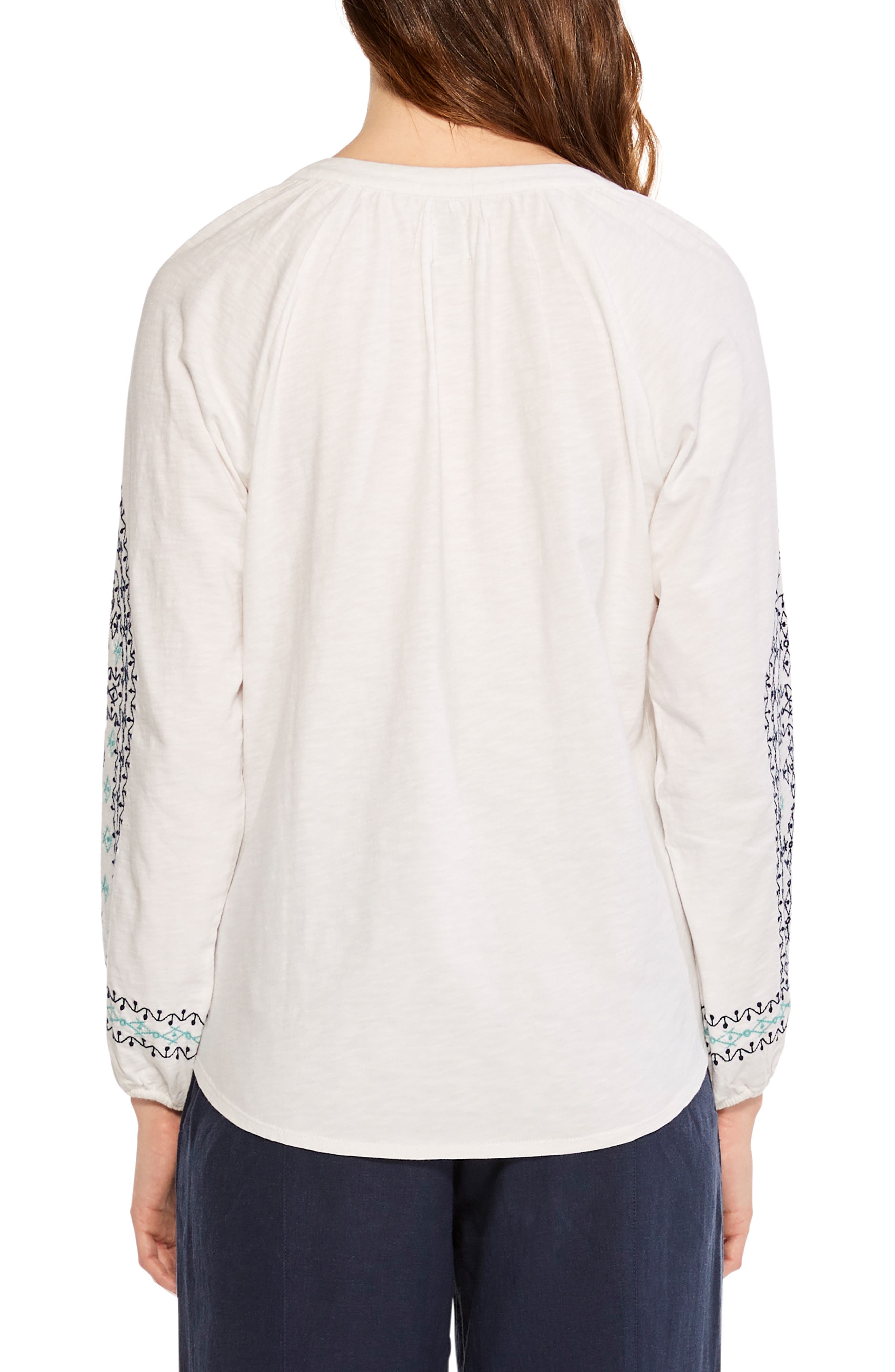 NIC+ZOE Solstice Embroidered Cotton Blouse