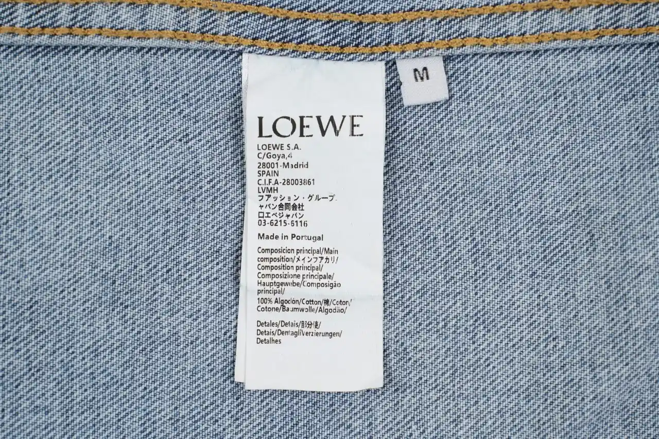 LOEWE Blue Denim Jacket with Embroidered Anagram Sleeve Detail product photo from LabelPicks