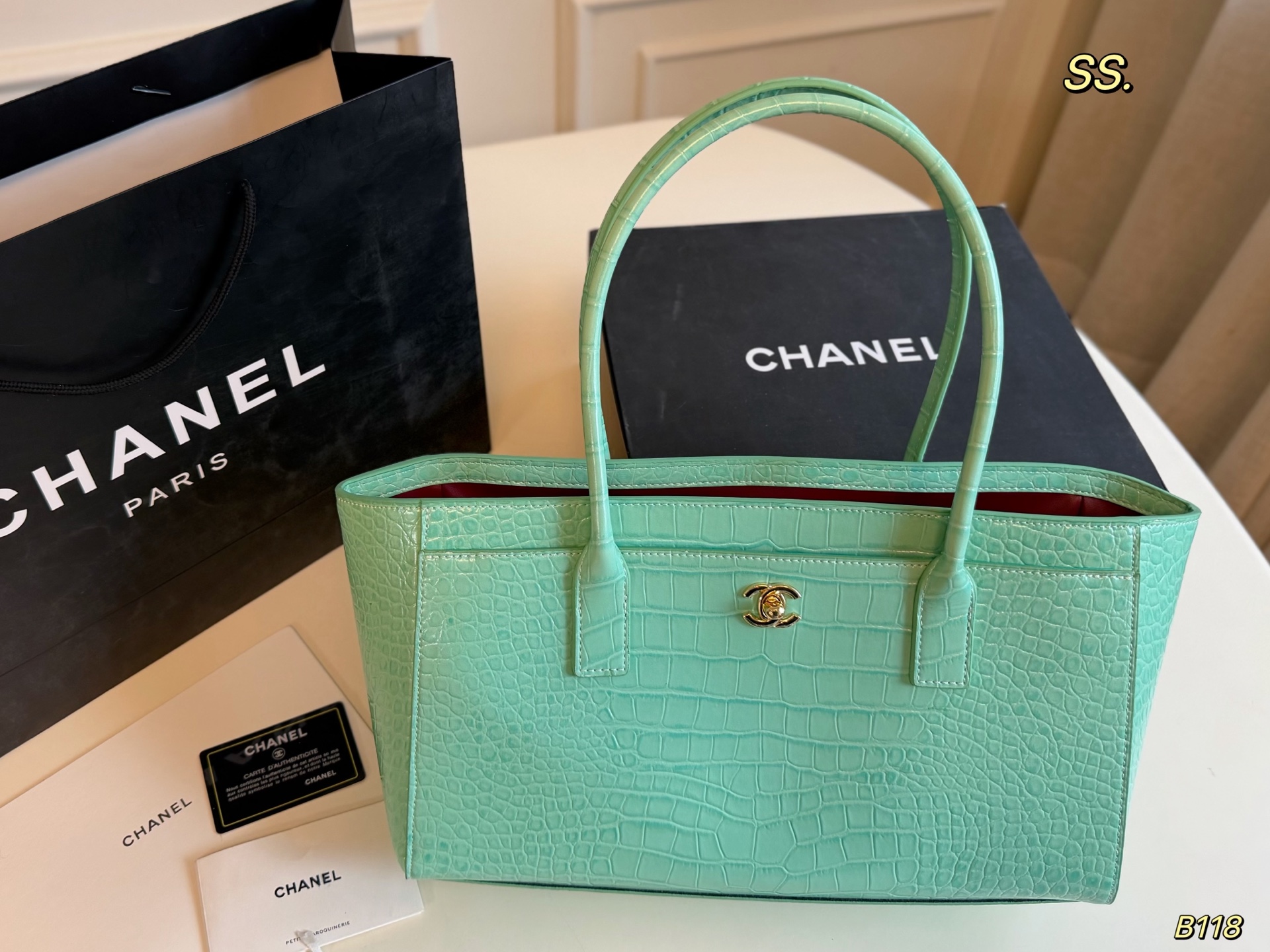 Chanel 26S Crocodile-Embossed Tote Bag