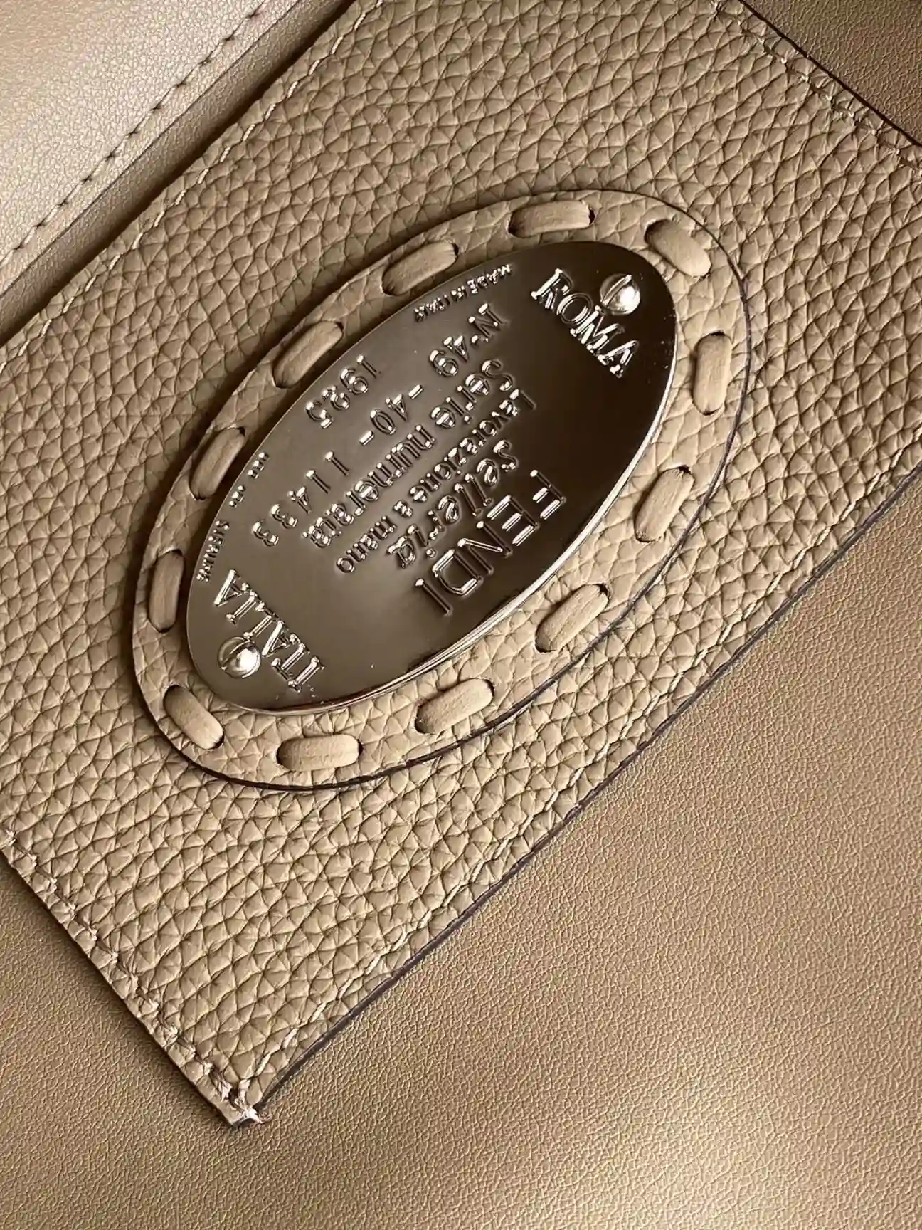 Fendi Baguette Grey Grained Leather Shoulder Bag product photo from LabelPicks