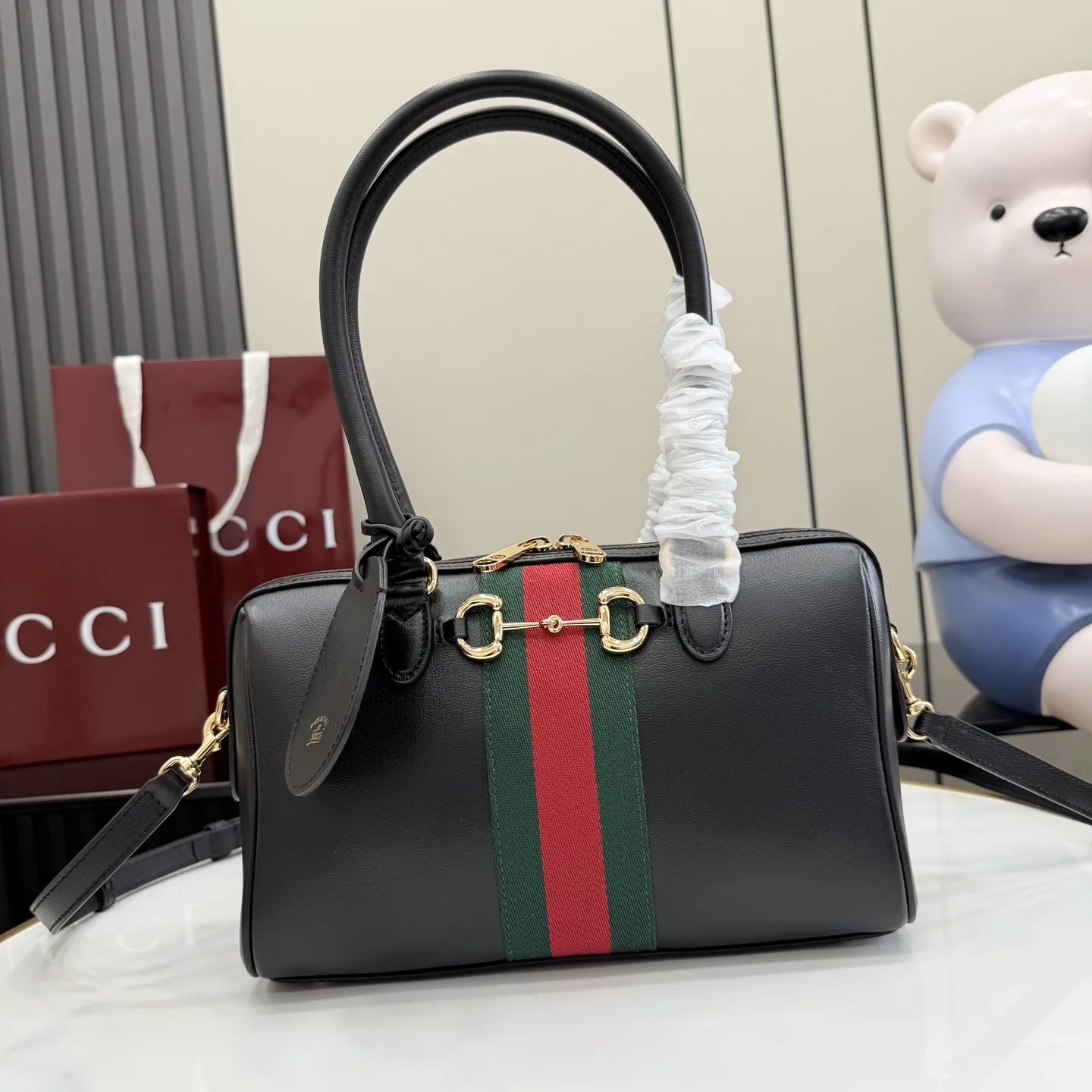 Gucci Black Horsebit Quilted Leather Top Handle Bag product photo from LabelPicks