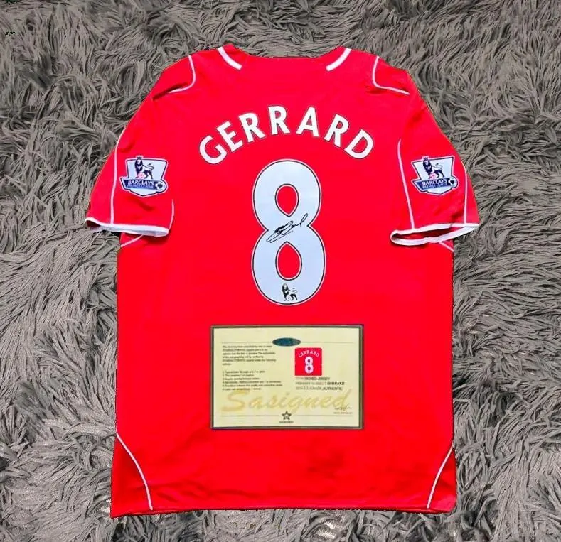 Steven Gerrard SIGNED Liverpool 14/15 FINAL Home Jersey/Shirt - COA - 2015 Retro