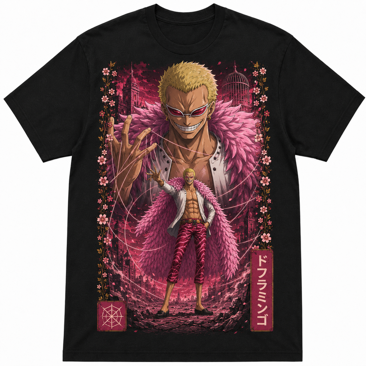 Remera Anime Doflamingo One Piece Manga Corta
