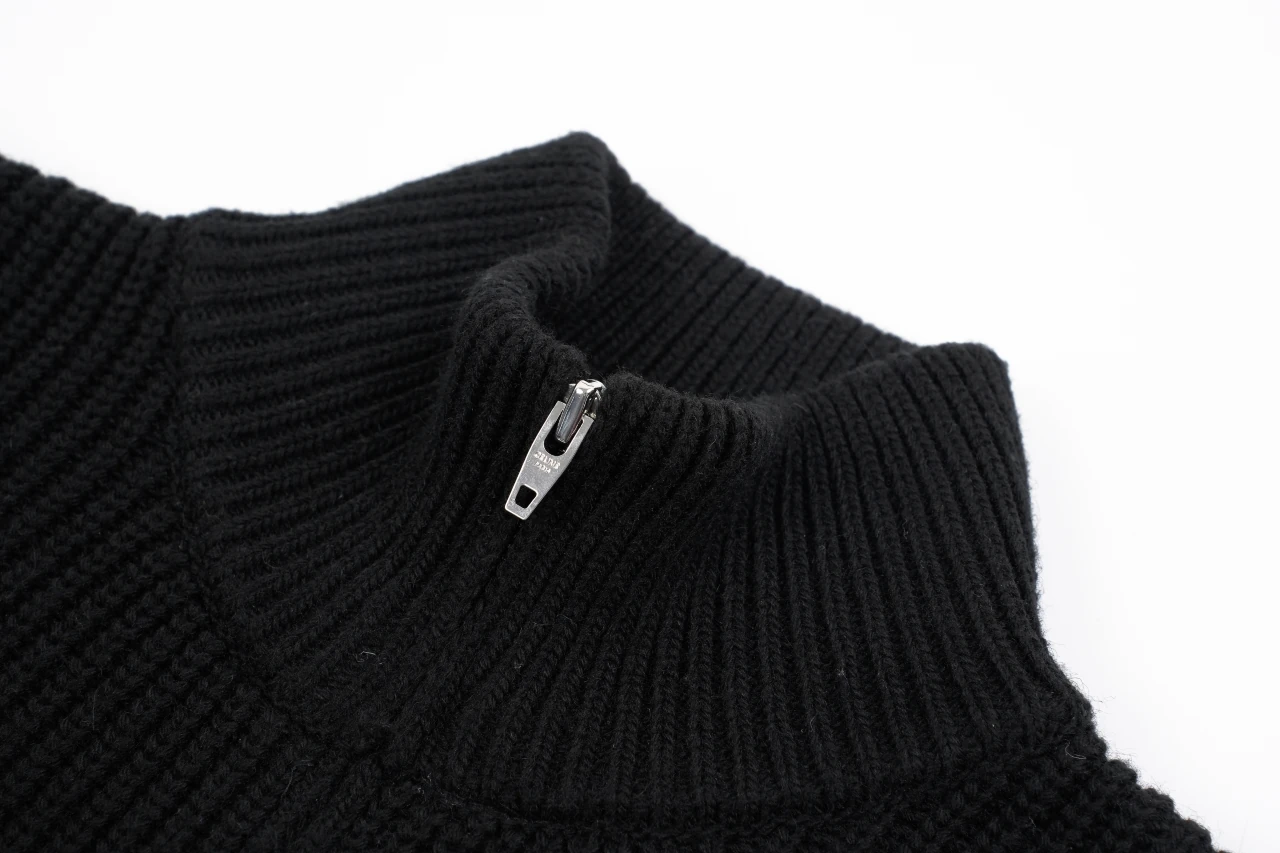 CELINE Black Triomphe Embroidered Knit Zip Cardigan product photo from LabelPicks