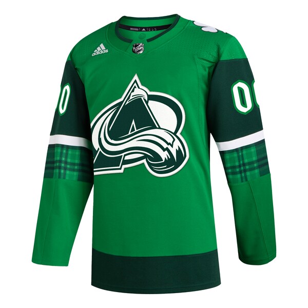 Colorado Avalanche adidas St. Patrick's Day Authentic Custom Jersey - Kelly Green