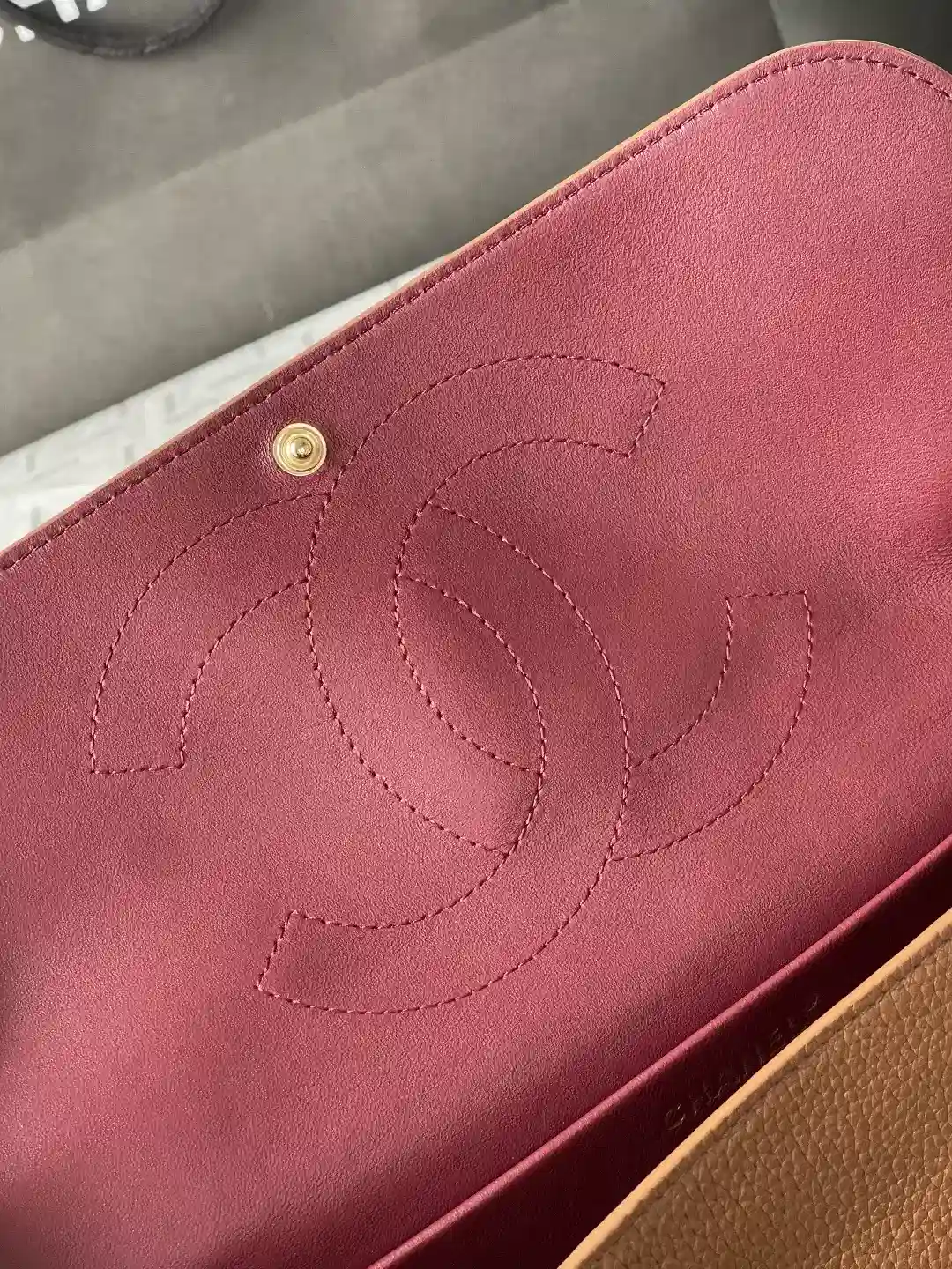 Chanel Brown Classic Flap Grained Leather Shoulder Bag product photo from LabelPicks