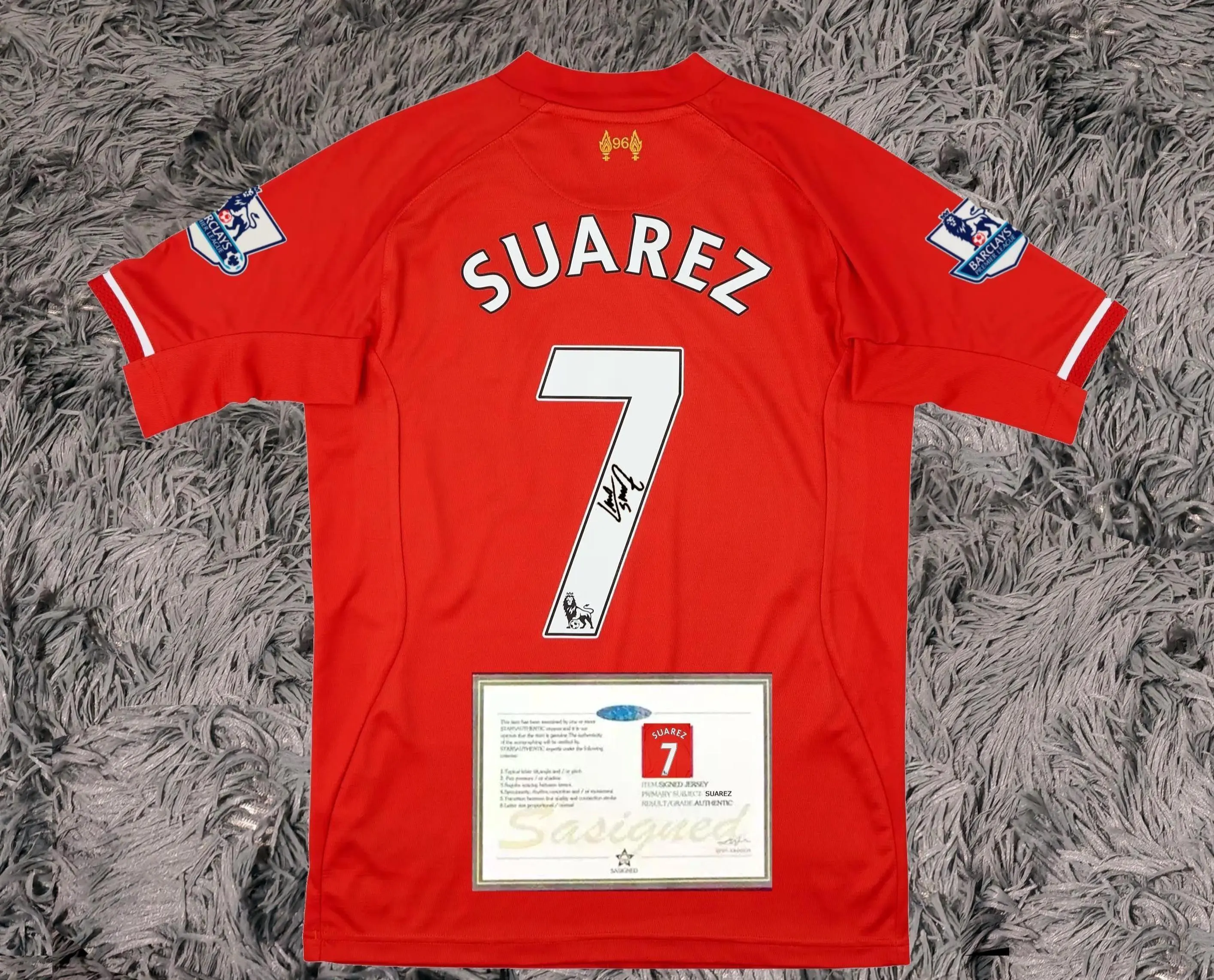 Luis Suarez SIGNED Liverpool Home RECORD 13/14 Jersey/Shirt - COA - 2013