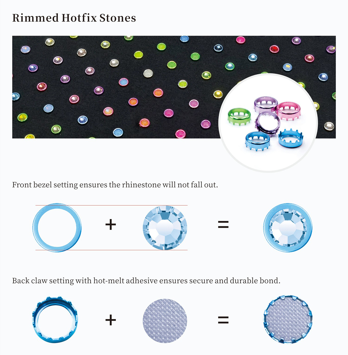 Rimmed Hotfix Rhinestones D 