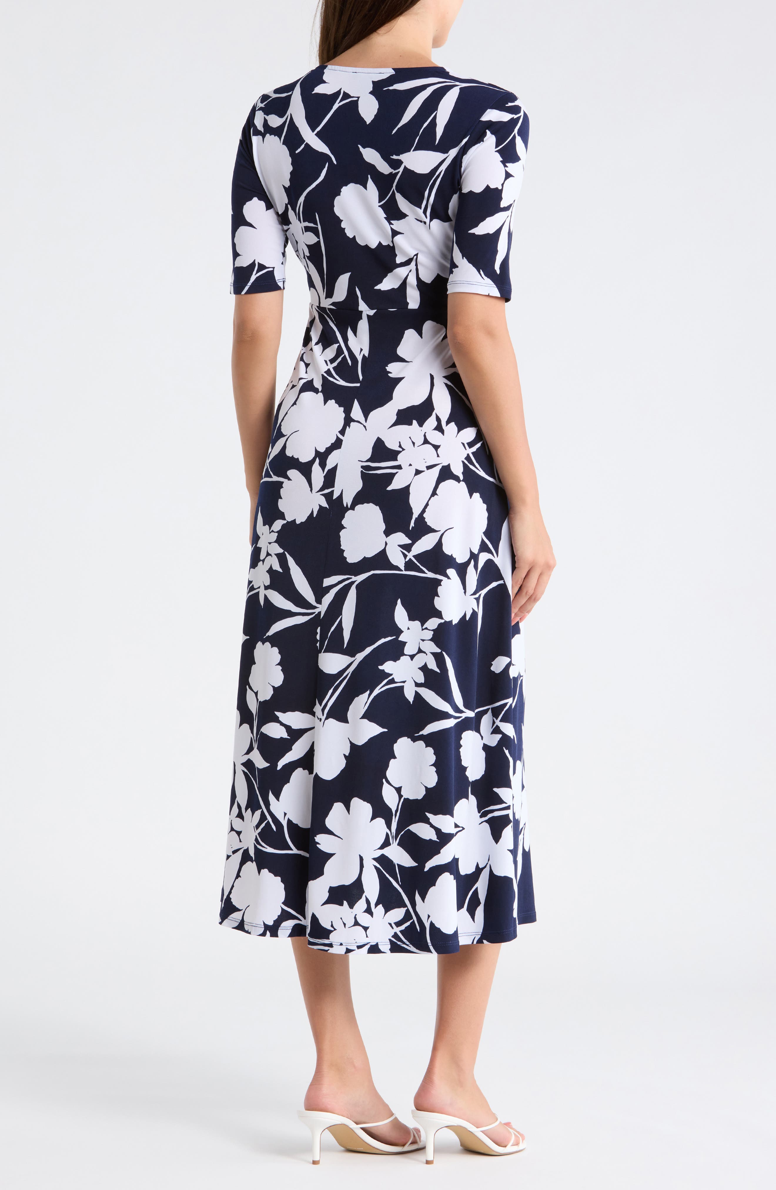 Halogen® Floral V-Neck Tie Front Maxi Dress
