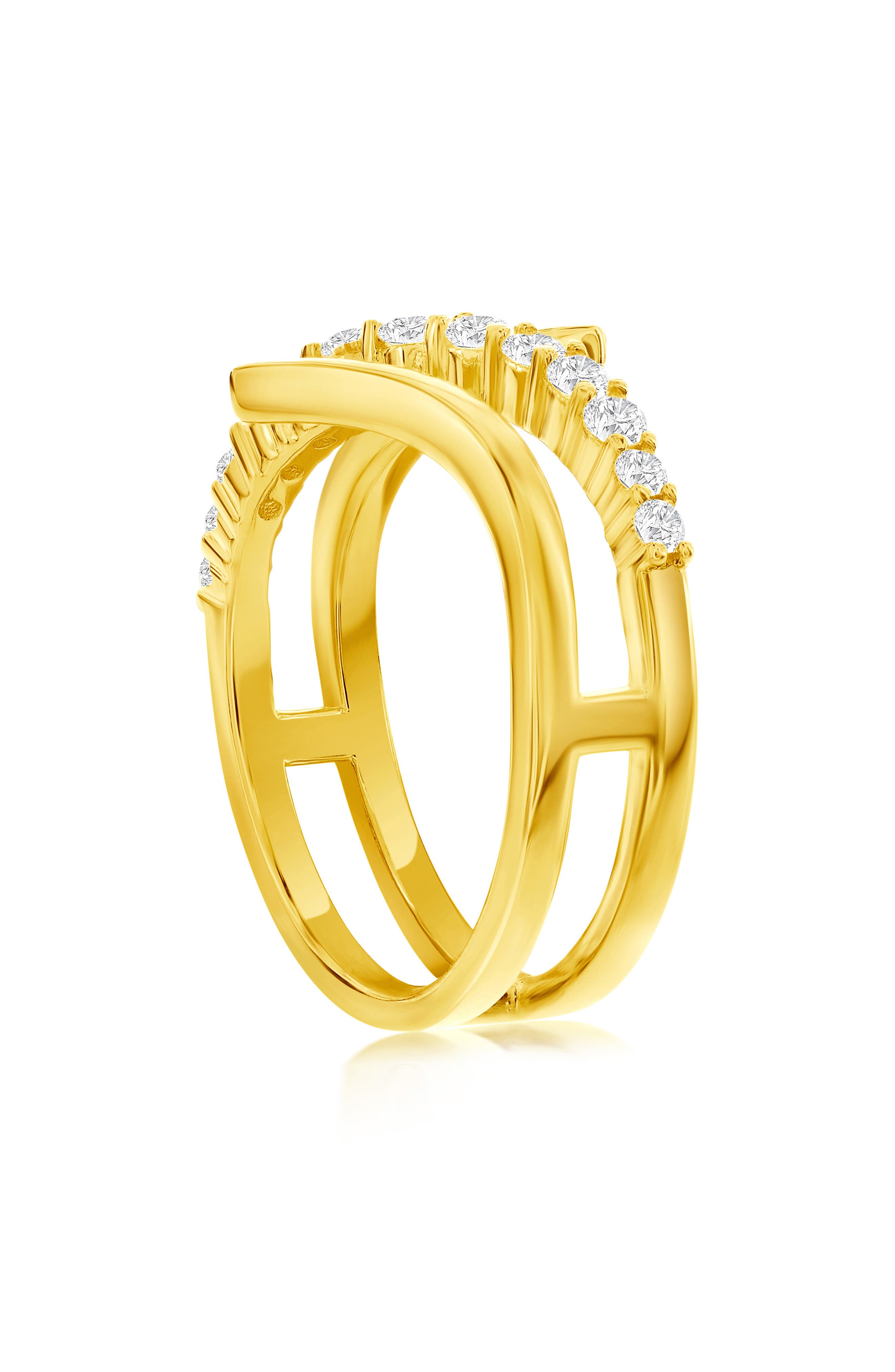 SIMONA Cubic Zirconia Wave Triple Band Ring