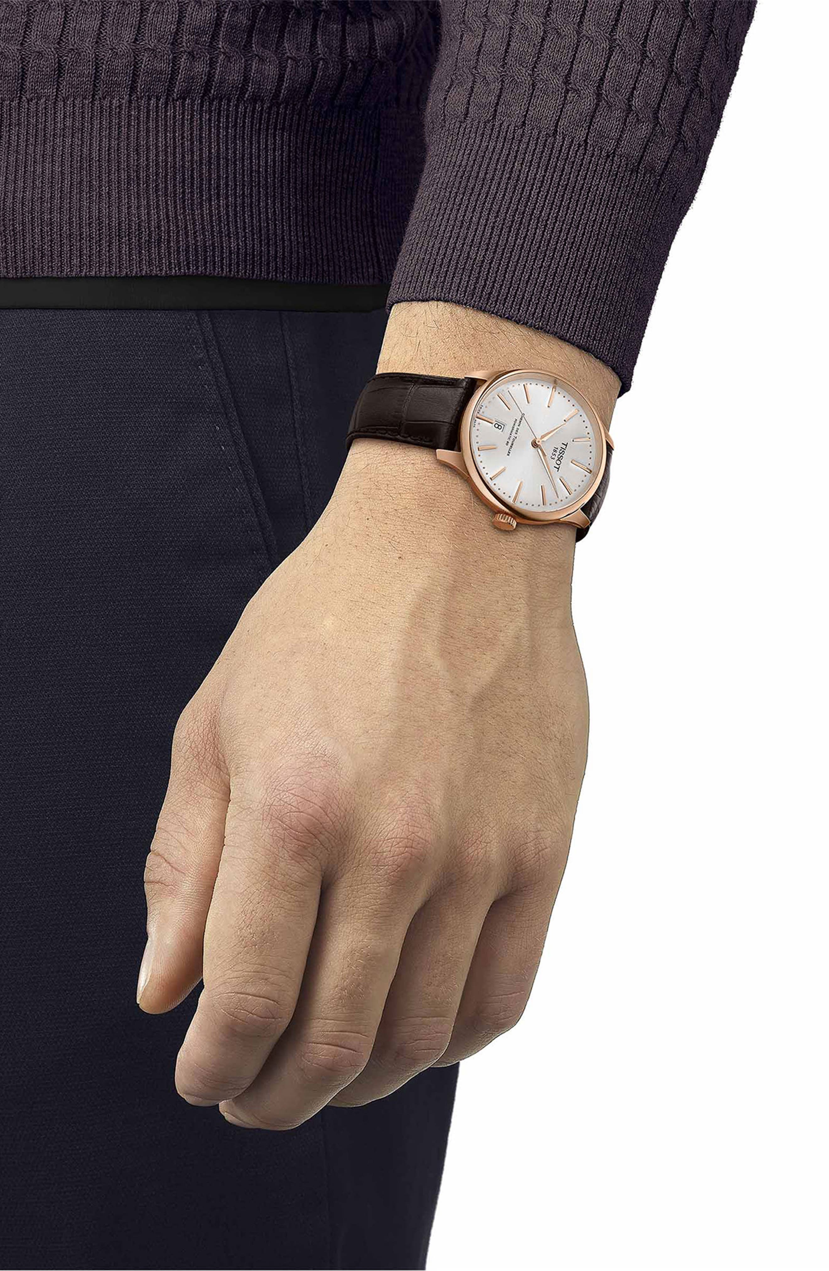 Tissot Chemin des Tourelles Powermatic 80 Leather Strap Watch, 39mm