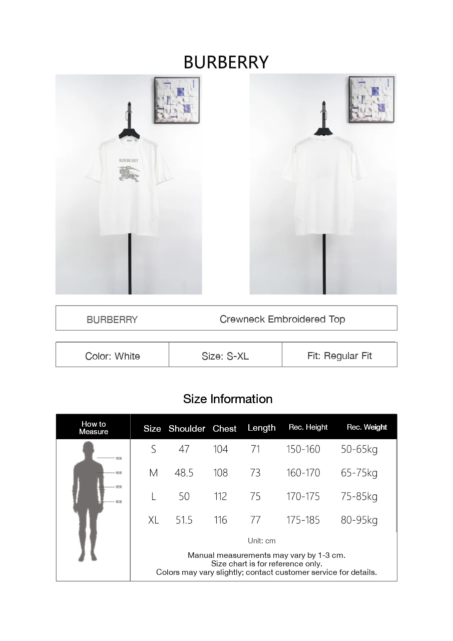 Burberry White Equestrian Knight Embroidered Crewneck T-Shirt product photo from LabelPicks