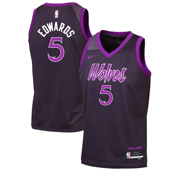 Anthony Edwards Minnesota Timberwolves Nike Youth 2025/26 City Edition Swingman Jersey - Purple