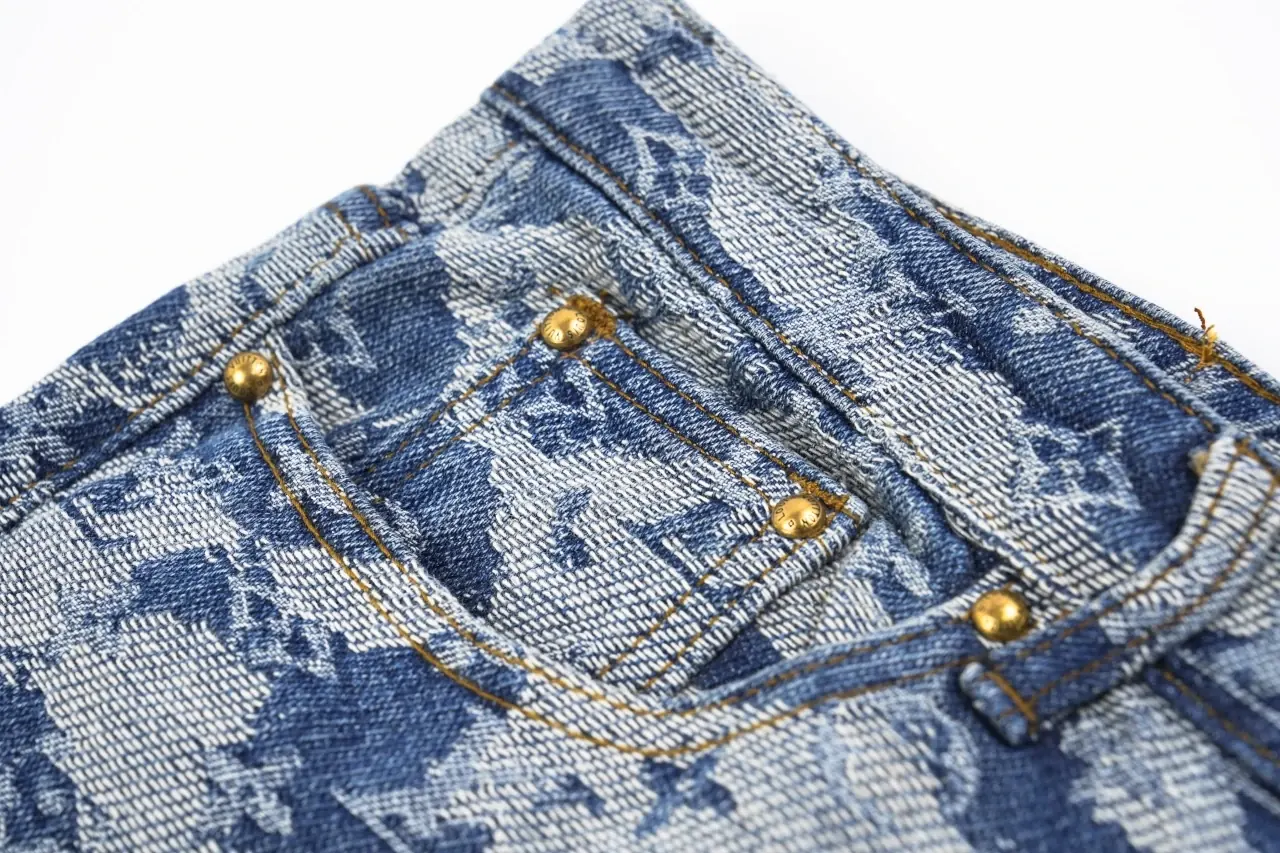 Louis Vuitton Blue Grey Camouflage Denim Pants product photo from LabelPicks