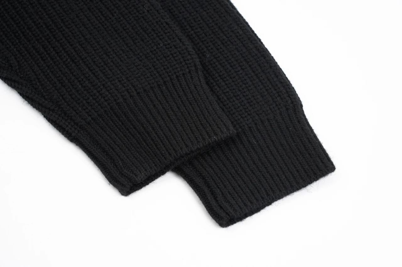 CELINE Black Triomphe Embroidered Knit Zip Cardigan product photo from LabelPicks