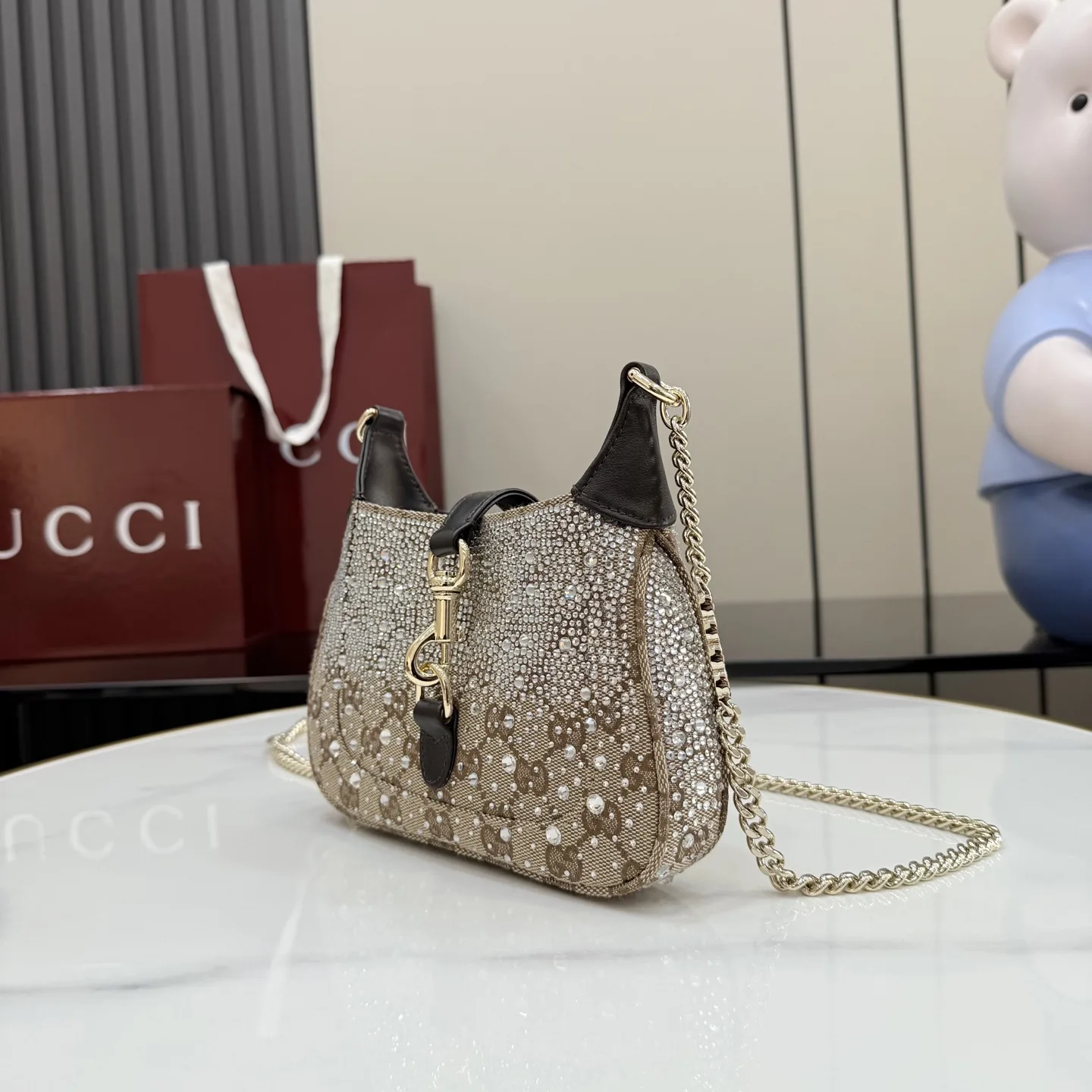 Gucci Brown Jackie Canvas and Leather Crossbody Bag product photo from LabelPicks