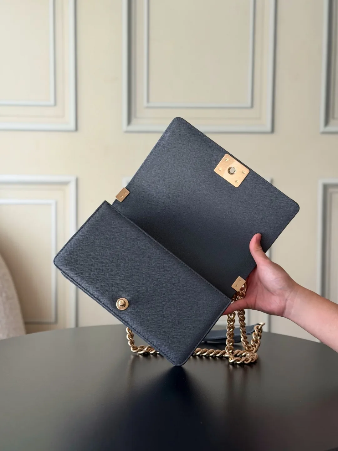 Chanel Grey Quilted Leather Shoulder Bag product photo from LabelPicks
