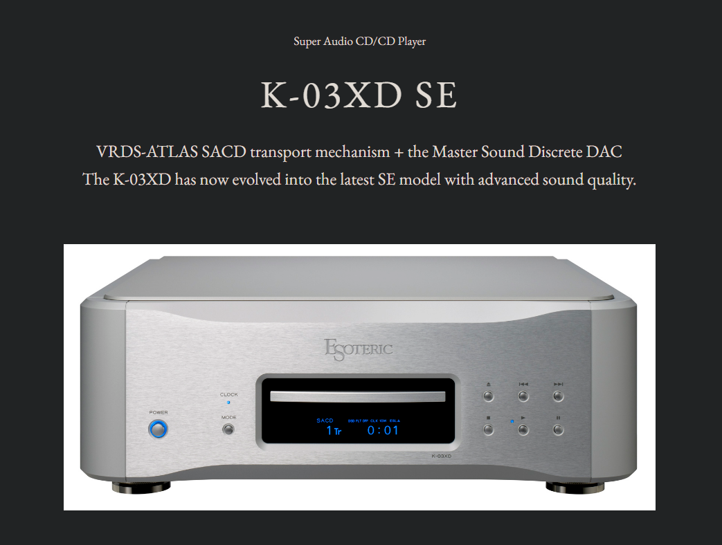 Esoteric K-03XD SE Streamer CD Player SACD Pre-Amplifier DAC Brand New - GreshamTech