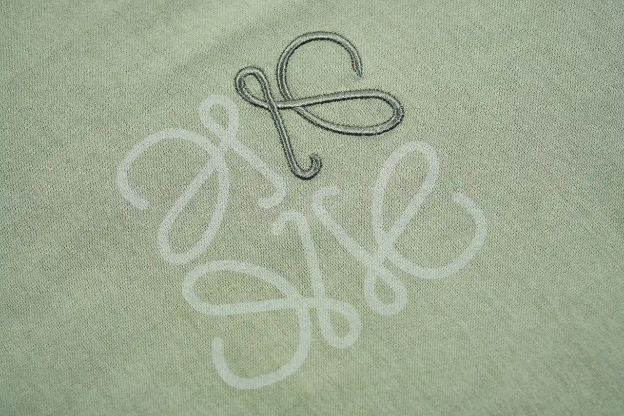 LOEWE Sage Green Tonal Anagram Embroidered T-Shirt product photo from LabelPicks