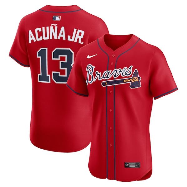 Ronald Acuña Jr. Atlanta Braves Nike Alternate 2 Elite Jersey - Red/White/Navy