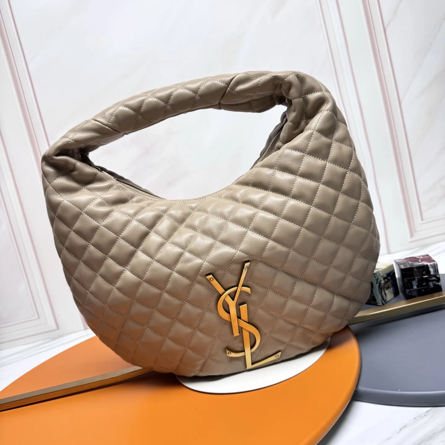 Saint Laurent Icare Beige Lambskin Hobo Bag product photo from LabelPicks