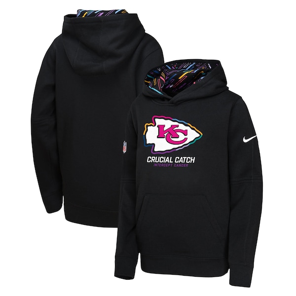 Kansas City Chiefs Nike Youth 2024 NFL Crucial Catch Pullover Hoodie - Black