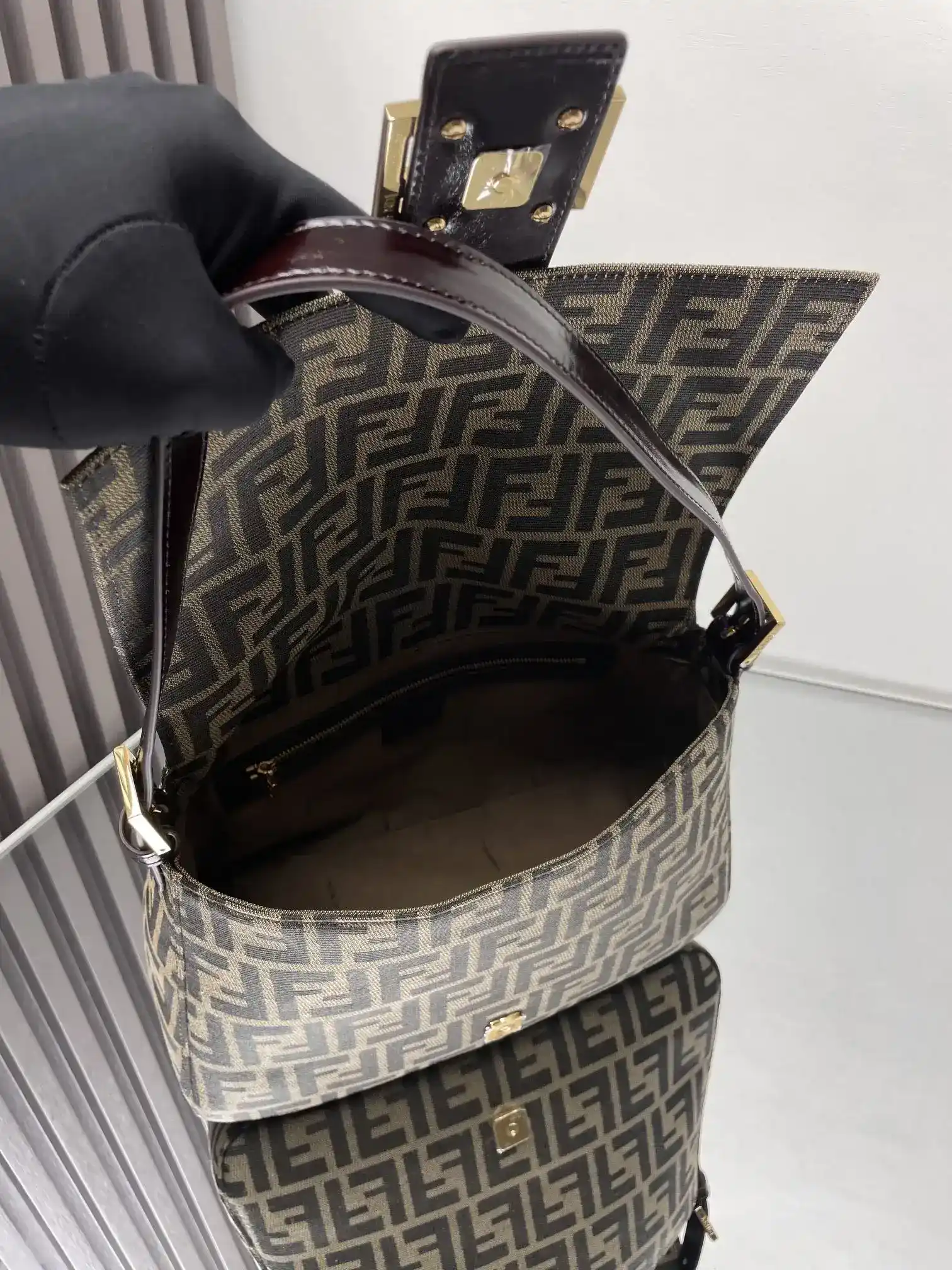 Fendi Baguette Brown Calfskin Shoulder Bag product photo from LabelPicks