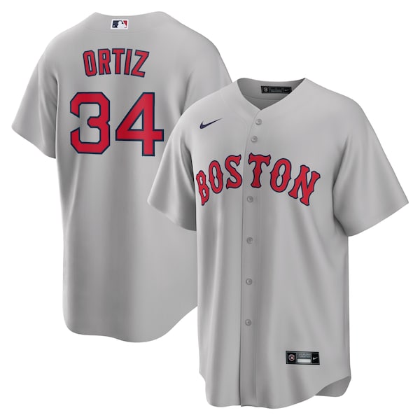 David Ortiz Boston Red Sox Nike Road Replica Player Jersey - Gray/Navy/Red/White