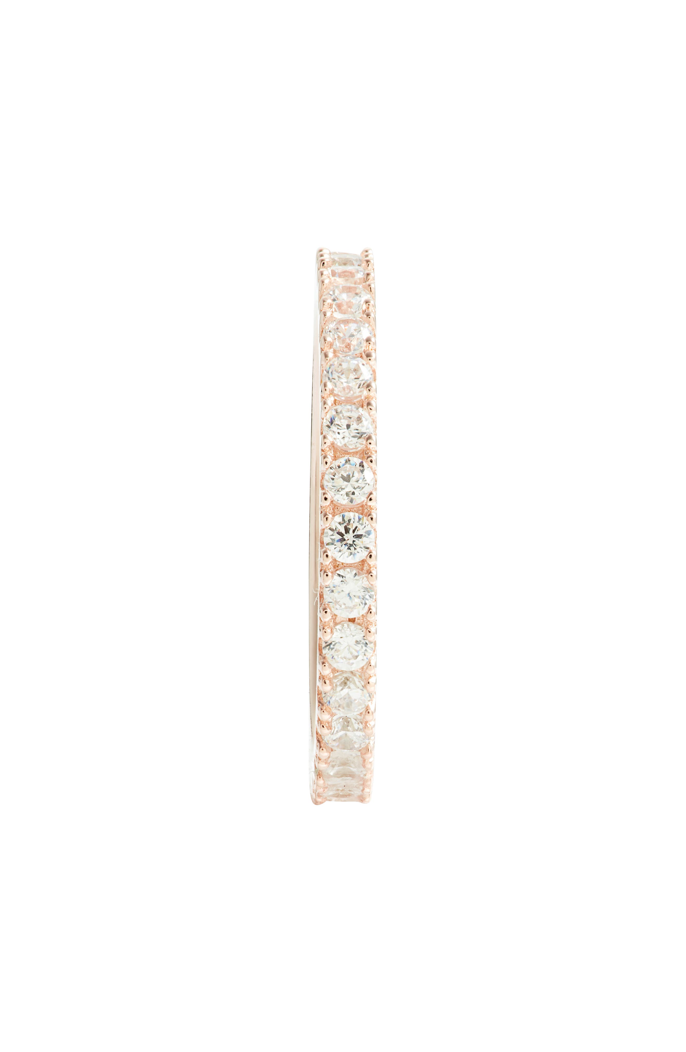 SUZY LEVIAN 14K Rose Gold Plated Sterling Silver Cubic Zirconia Stackable Band Ring
