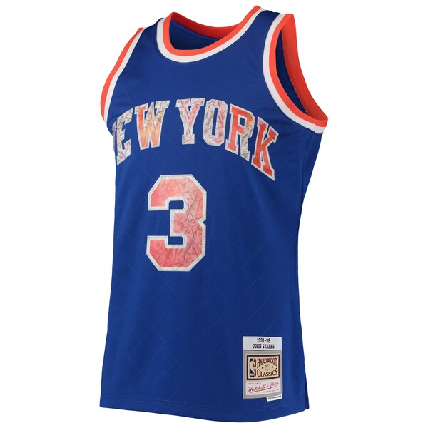 John Starks New York Knicks 1991/92 Hardwood Classics NBA 75th Anniversary Diamond Swingman Jersey - Blue