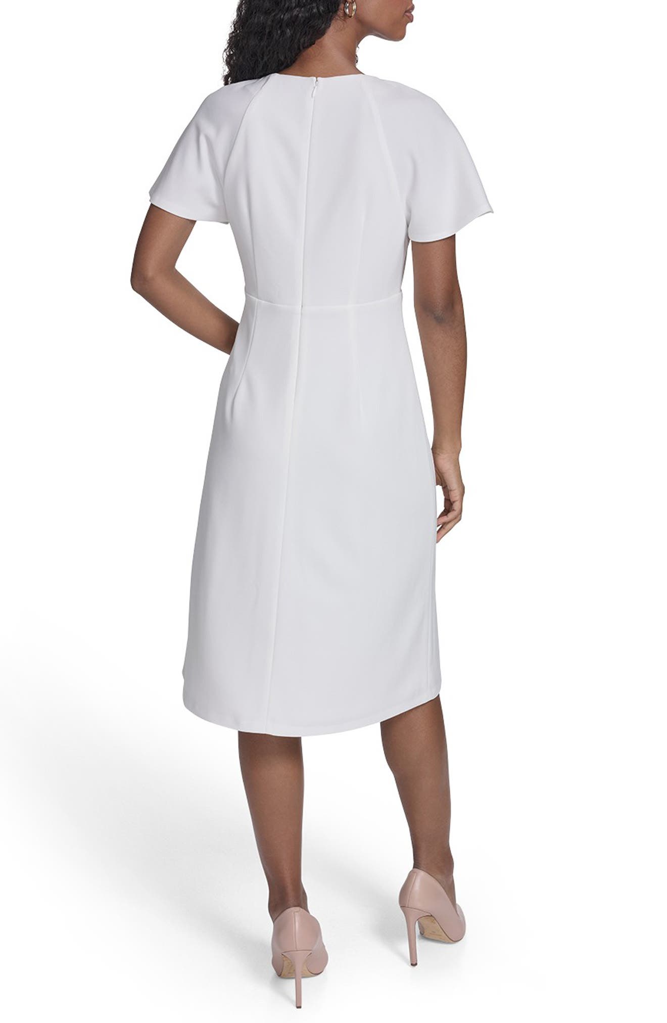 Tommy Hilfiger Keyhole Short Sleeve Midi Dress