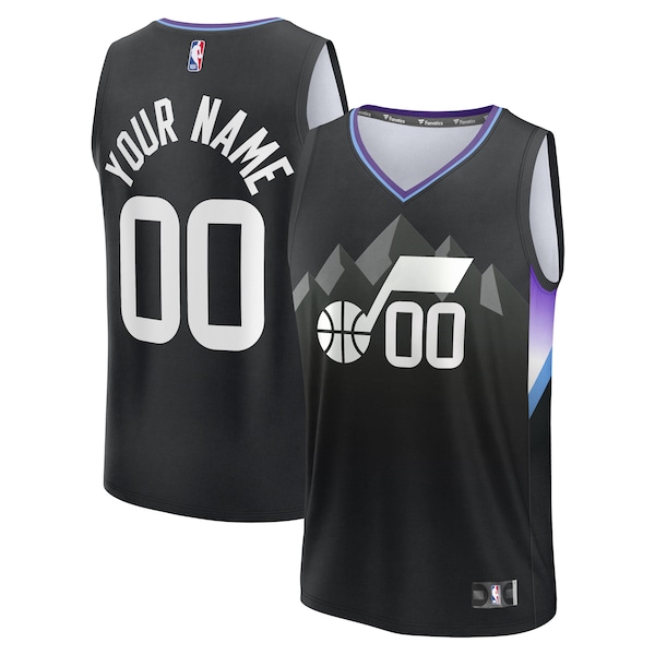 Utah Jazz  Fast Break Custom Jersey - Statement Edition - Black