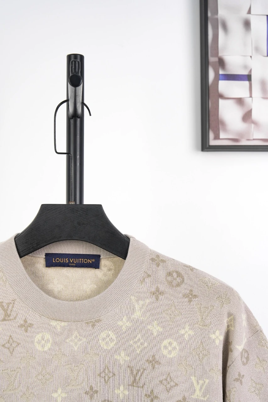 Louis Vuitton Beige Allover Jacquard Knit T-Shirt product photo from LabelPicks