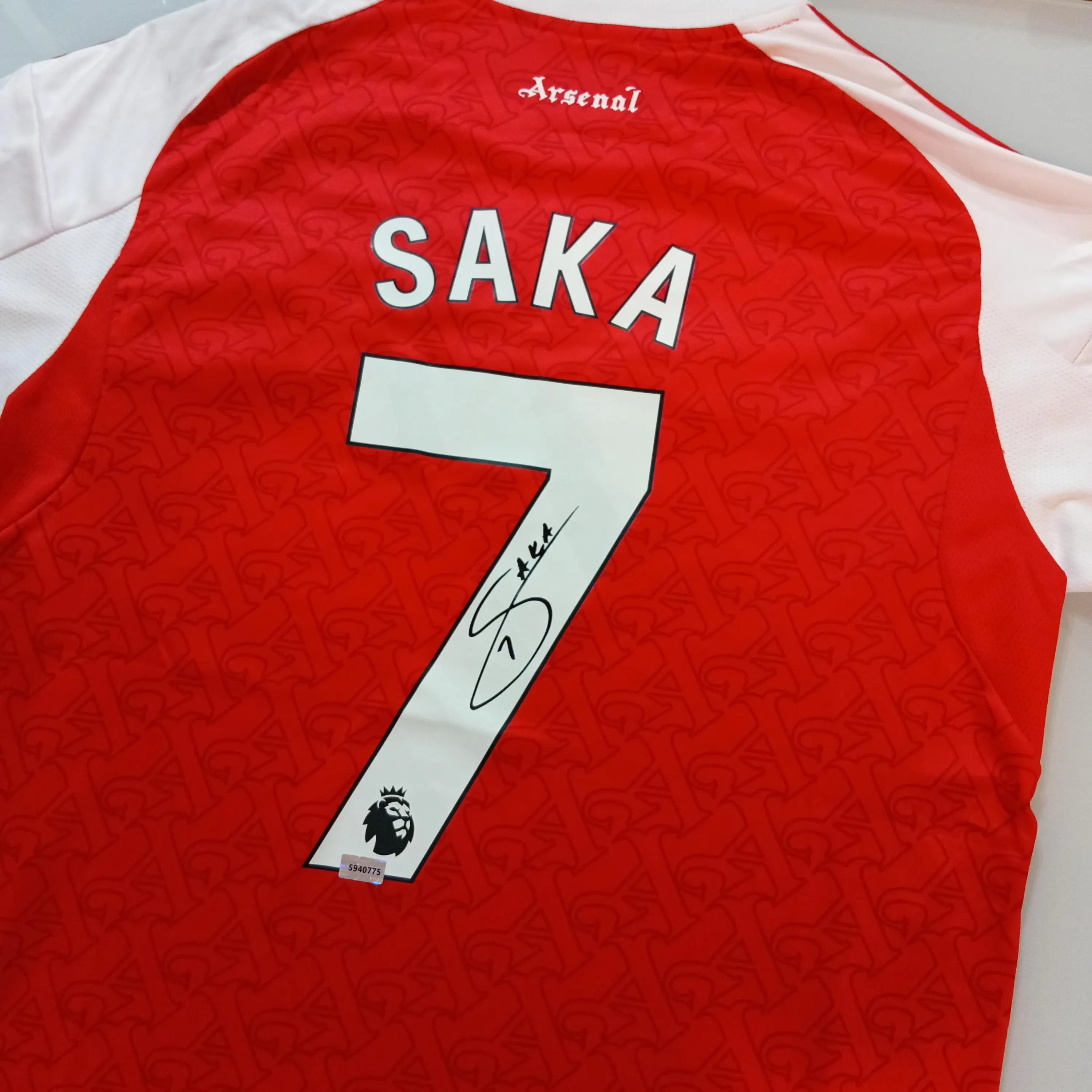 SAKA Signed Autographed Arsenal FC #7 Soccer Jersey With COA