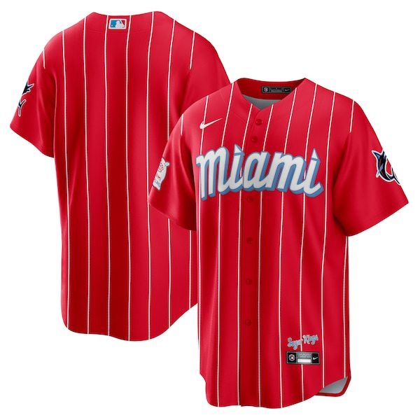 Miami Marlins Nike City Connect Replica Jersey - Red