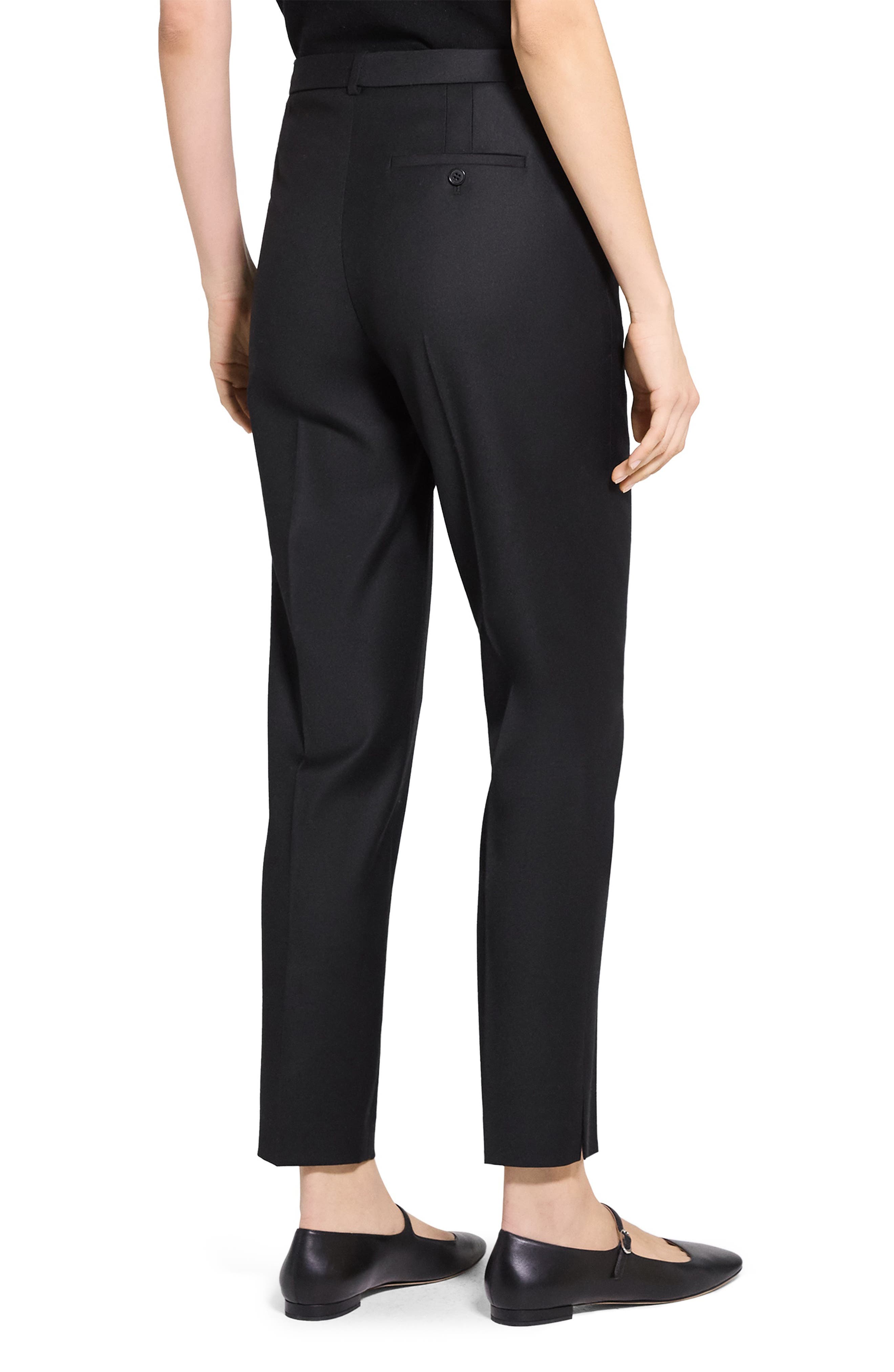 Theory Sleek Flannel High Waist Taper Pants