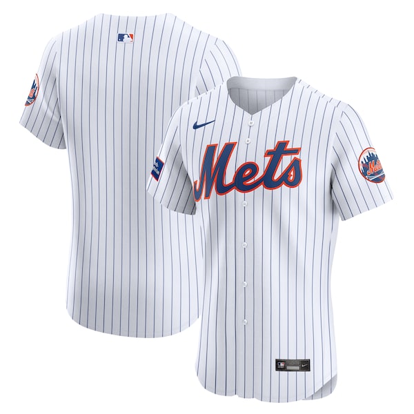 New York Mets Nike Home Elite Patch Jersey - White