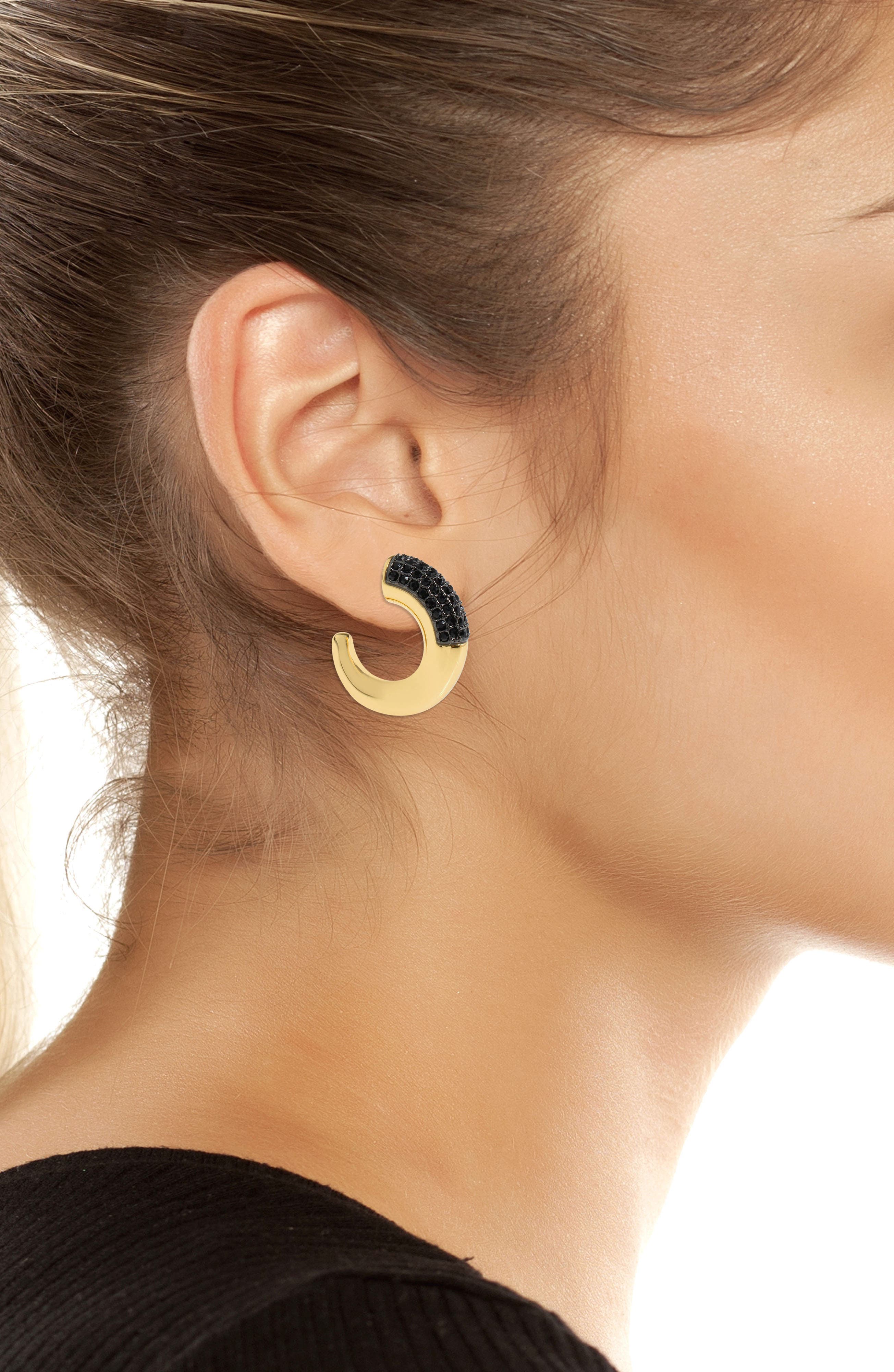 Kurt Geiger London Pavé Crystal Chunky Hoop Earrings