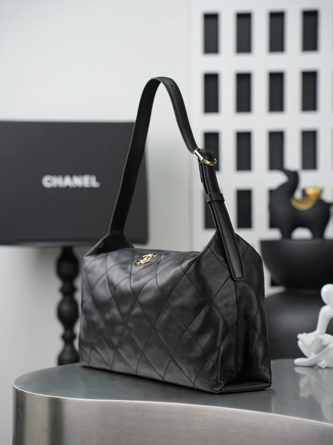 Chanel Black Gabrielle Quilted Leather Hobo Bag product photo from LabelPicks