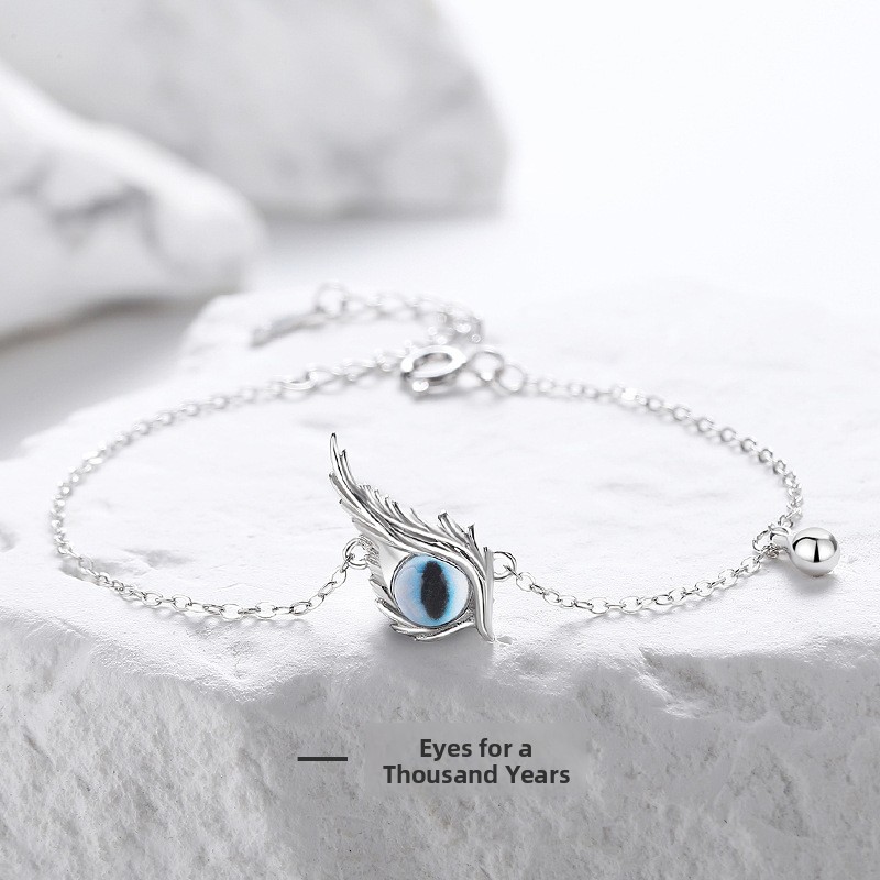 Original Eagle Eye Bracelet for Women, Summer Versatile, Ins Neutral Style, Unique Bracelet, Creative Niche Design, Pure Silver Jewelry