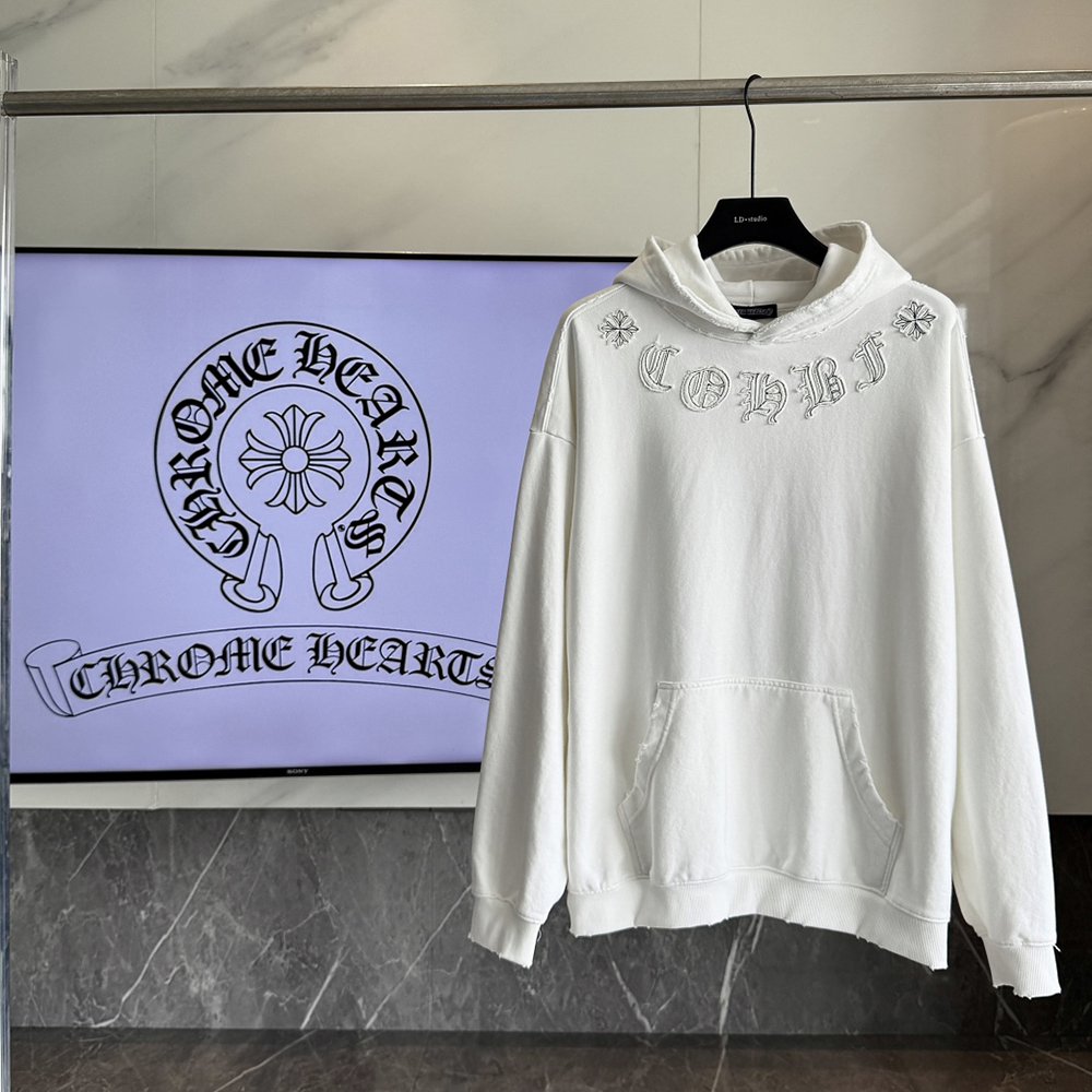 Applique Embroidery Print Long Sleeve Hoodies