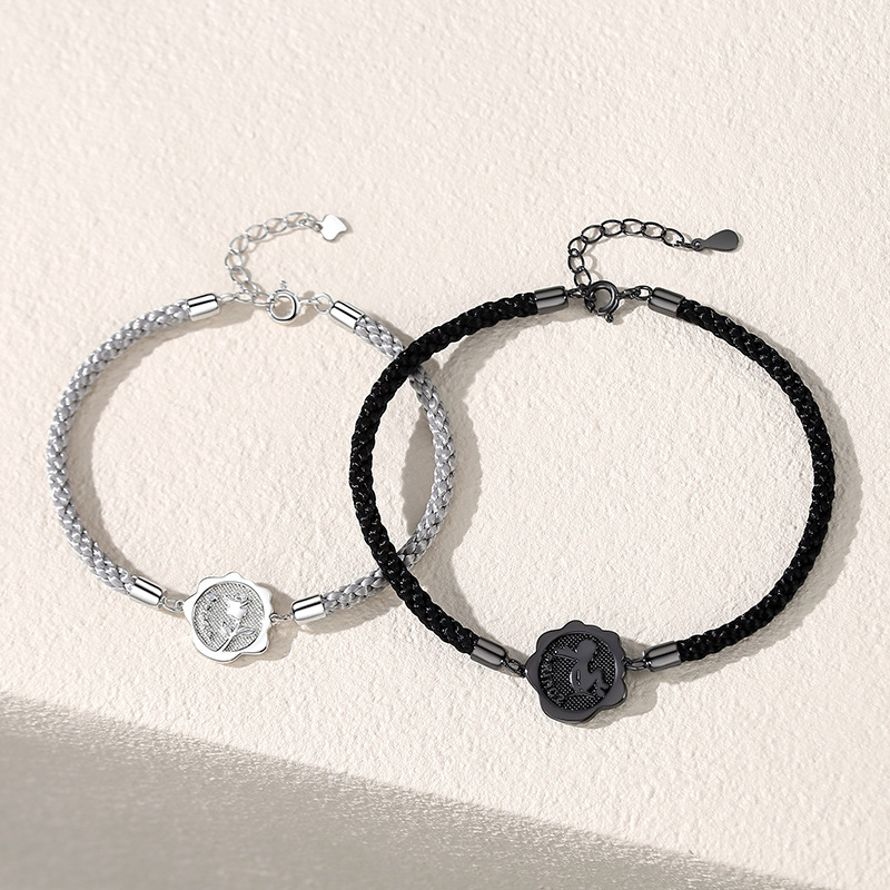 Original Little Prince and Rose Couple Bracelet: Unique Design, Cartoon Geometric Irregular Braided Rope Bracelet