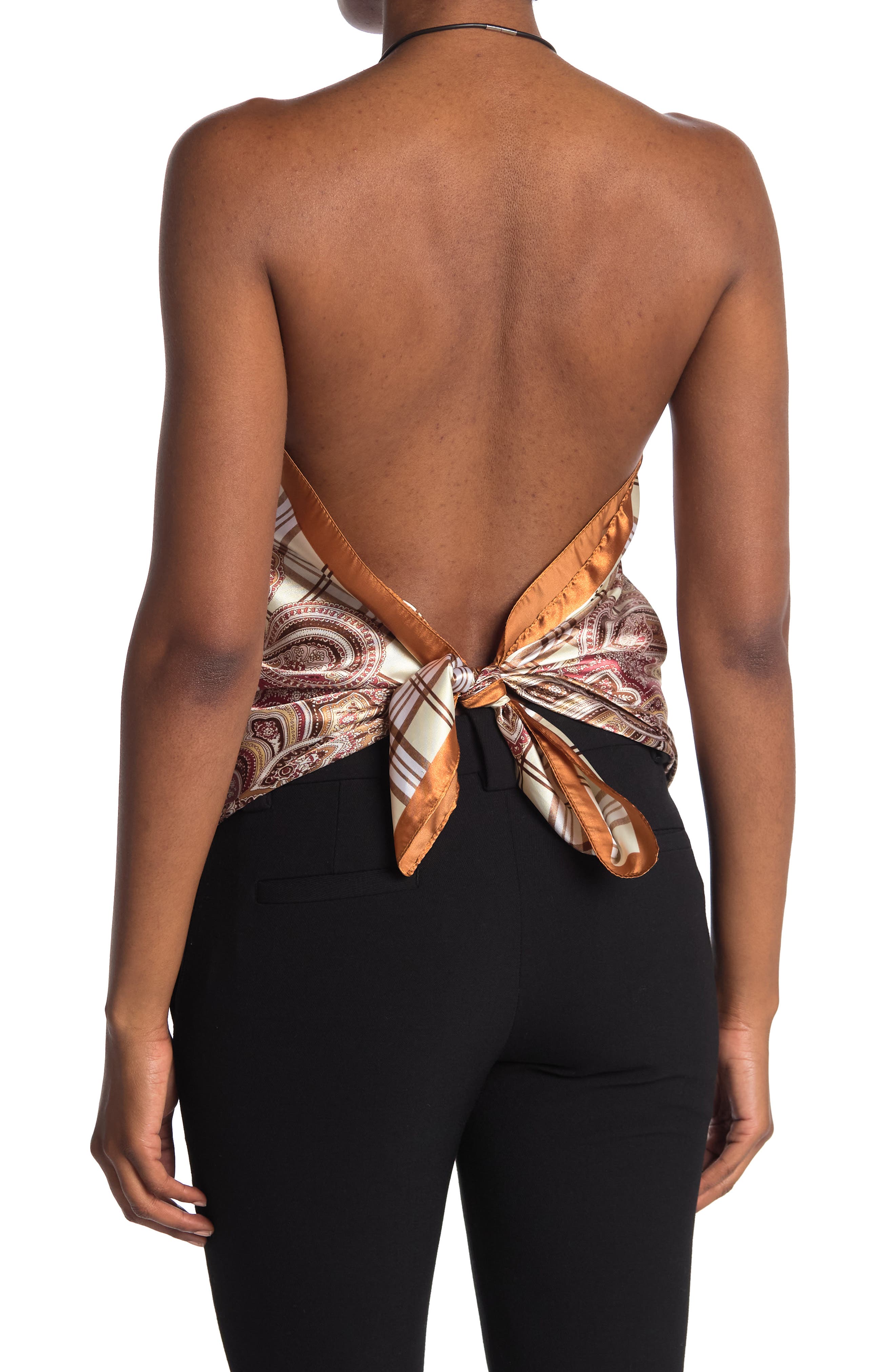 La Fiorentina Paisley Plaid Convertible Scarf & Halter Top