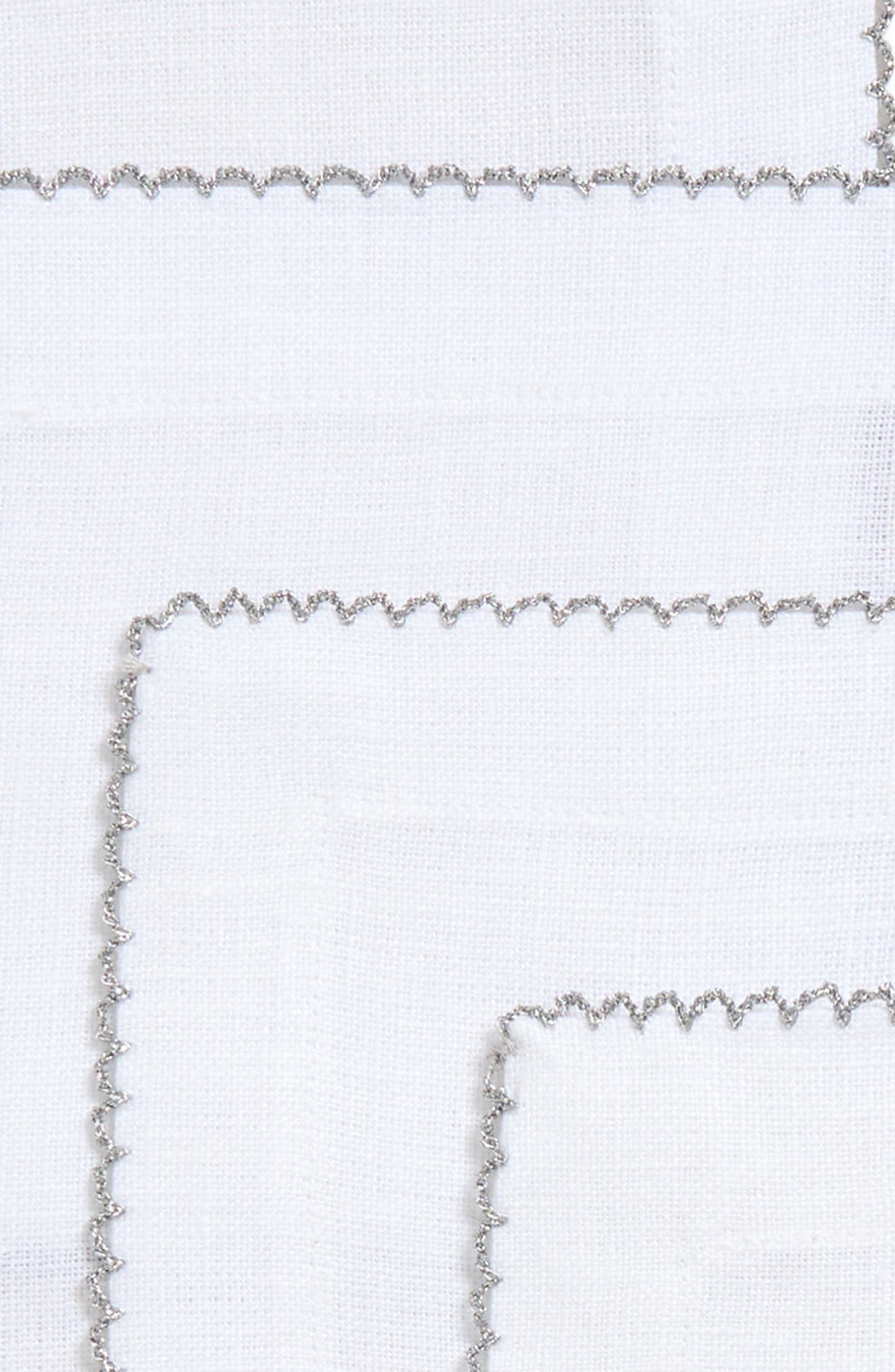Tina Chen Designs Picot Edge Set of 4 Linen Cocktail Napkins