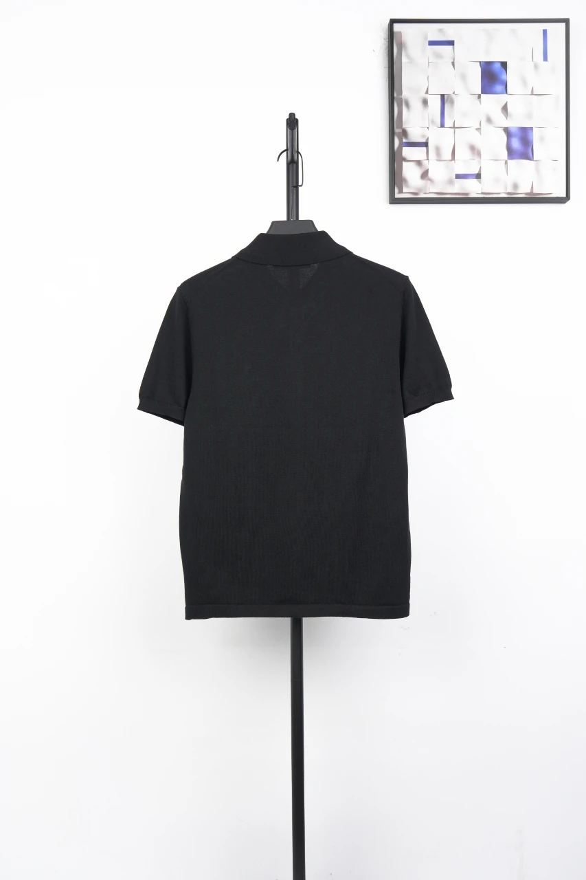 Louis Vuitton Black Leather Patch Knit Polo Shirt product photo from LabelPicks